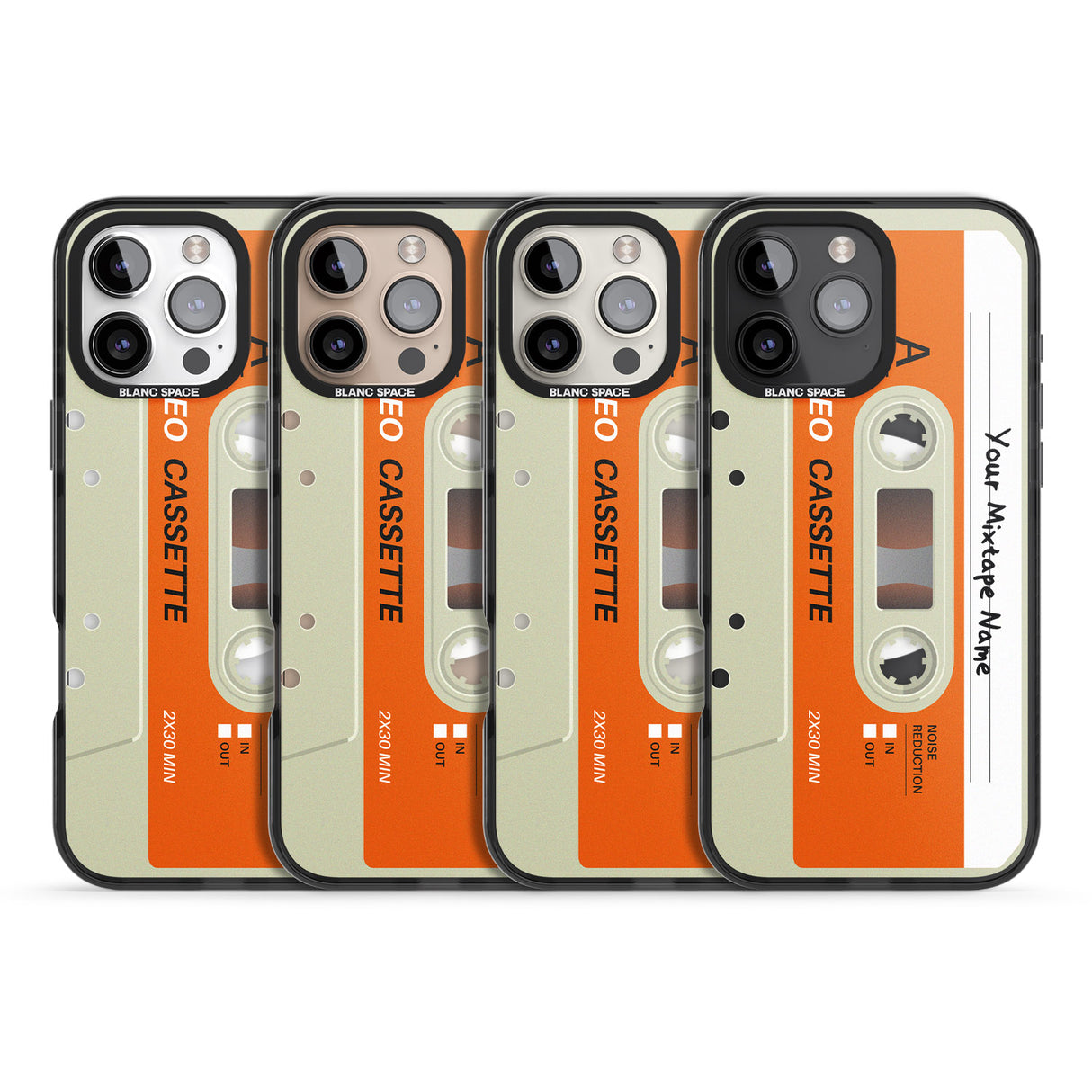 iPhone 16 Pro Max Personalised Classic Cassette Black Impact Phone Case