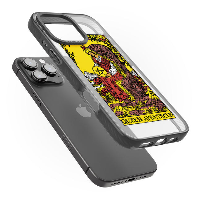 iPhone 16 Pro Max Personalised Queen of Pentacles Tarot Card - Colour Black Impact Phone Case