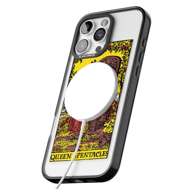 iPhone 16 Pro Max Personalised Queen of Pentacles Tarot Card - Colour Black Impact Phone Case