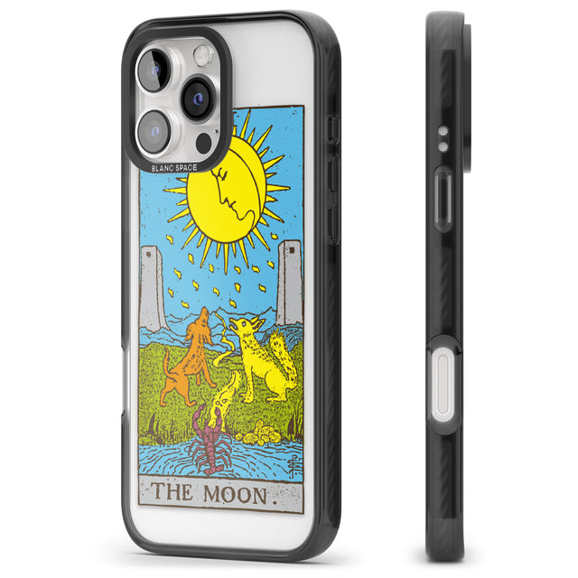 iPhone 16 Pro Max Personalised The Moon Tarot Card - Colour Black Impact Phone Case