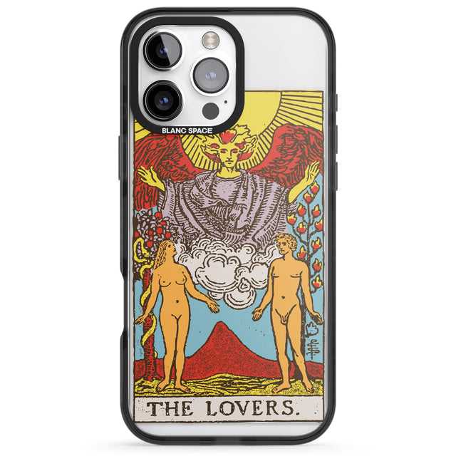 iPhone 16 Pro Max Personalised The Lovers Tarot Card - Colour Black Impact Phone Case