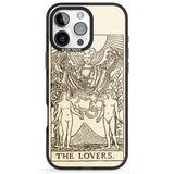 iPhone 16 Pro Max Personalised The Lovers Tarot Card - Solid Cream Black Impact Phone Case