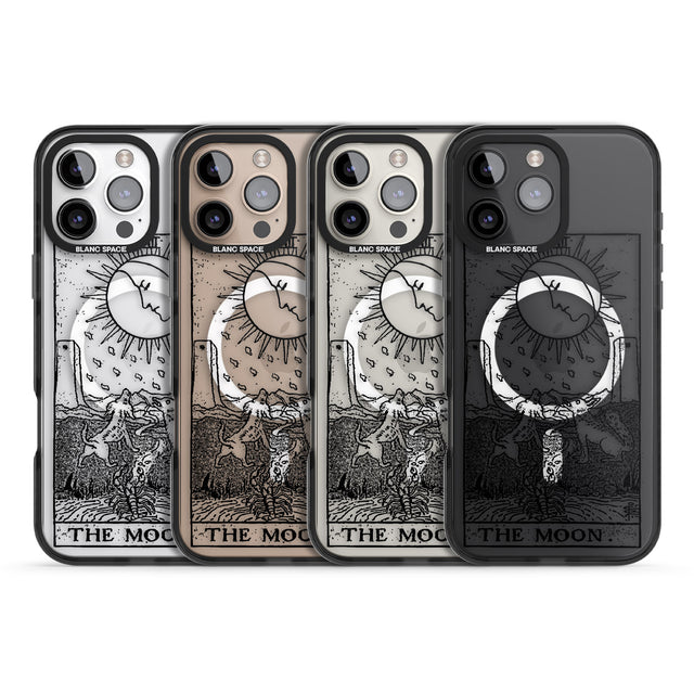 iPhone 16 Pro Max Personalised The Moon Tarot Card - Transparent Black Impact Phone Case