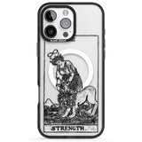 iPhone 16 Pro Max Personalised Strength Tarot Card - Transparent Black Impact Phone Case