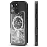 iPhone 16 Pro Max Personalised The Moon Tarot Card - White Transparent Black Impact Phone Case