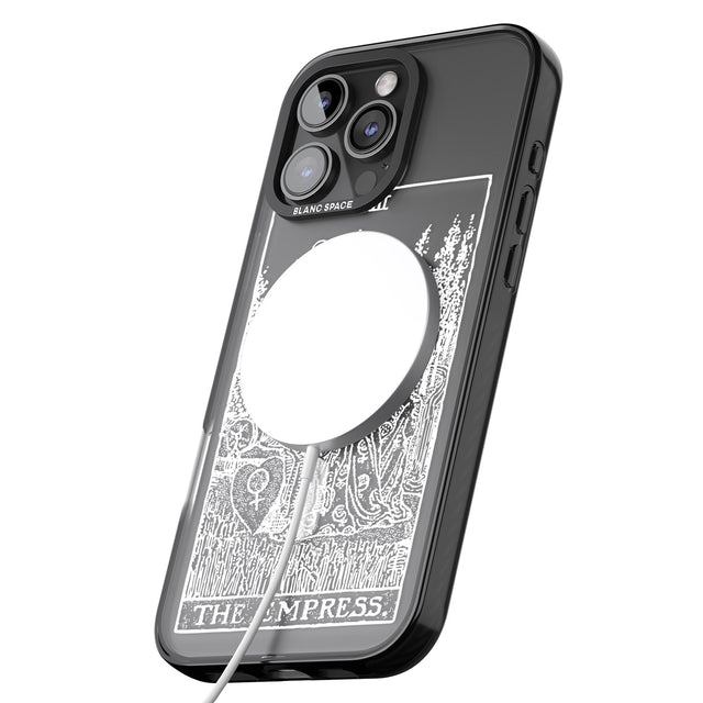 iPhone 16 Pro Max Personalised The Empress Tarot Card - White Transparent Black Impact Phone Case