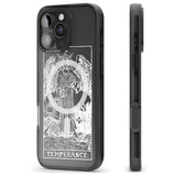 iPhone 16 Pro Max Personalised Temperance Tarot Card - White Transparent Black Impact Phone Case