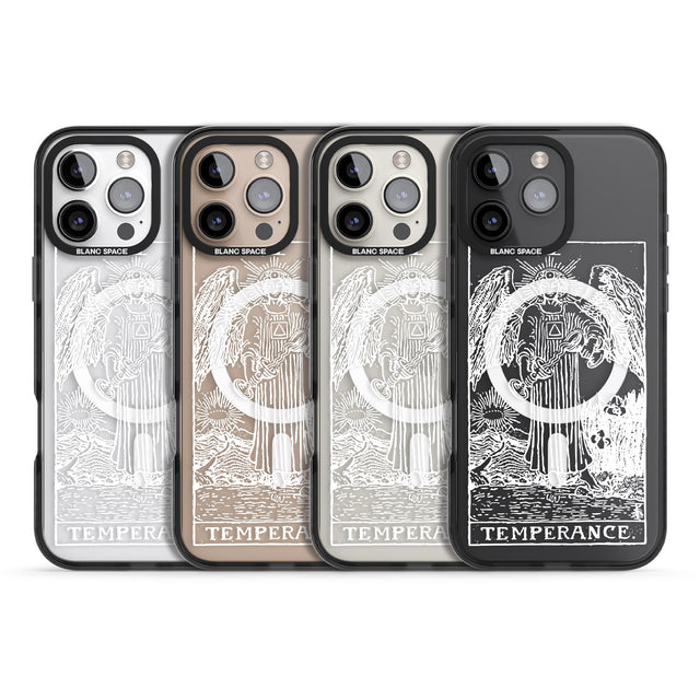 iPhone 16 Pro Max Personalised Temperance Tarot Card - White Transparent Black Impact Phone Case