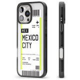 iPhone 16 Pro Max Personalised Mexico City Boarding Pass Black Impact Phone Case