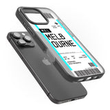 iPhone 16 Pro Max Personalised Melbourne Boarding Pass Black Impact Phone Case