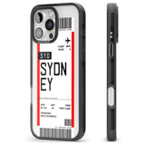 iPhone 16 Pro Max Personalised Sydney Boarding Pass Black Impact Phone Case