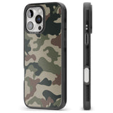 iPhone 16 Pro Max Green and Brown Camo Black Impact Phone Case