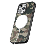 iPhone 16 Pro Max Green and Brown Camo Black Impact Phone Case