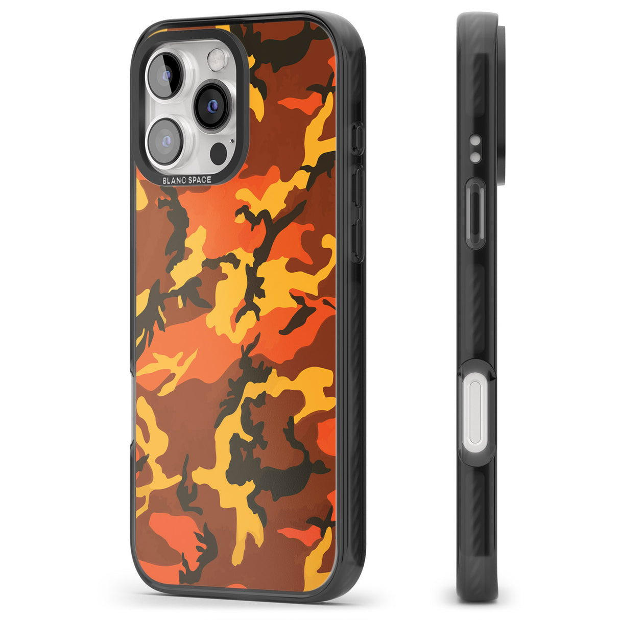 iPhone 16 Pro Max Orange Camo Black Impact Phone Case