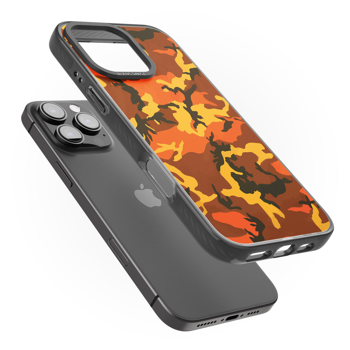 iPhone 16 Pro Max Orange Camo Black Impact Phone Case