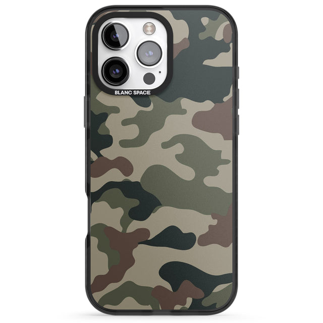 iPhone 16 Pro Max Woodland British Camo Black Impact Phone Case