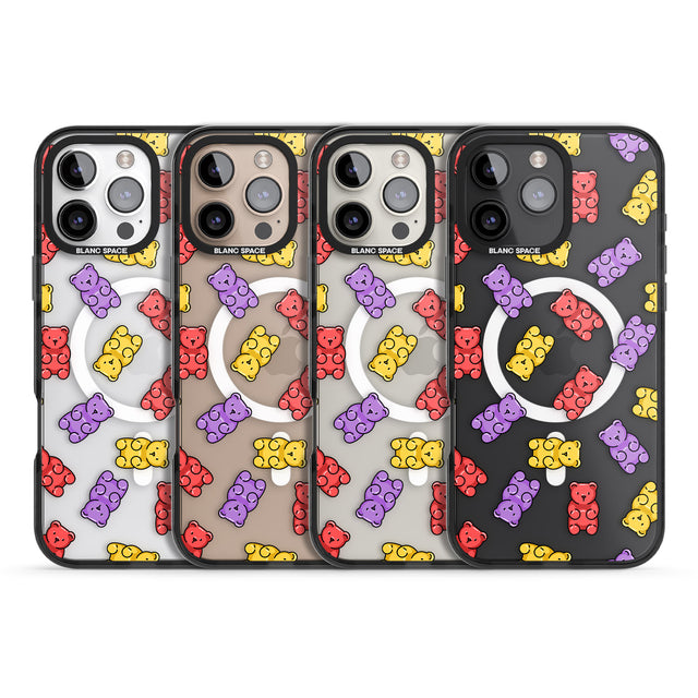 iPhone 16 Pro Max Gummy Bear Pattern Black Impact Phone Case