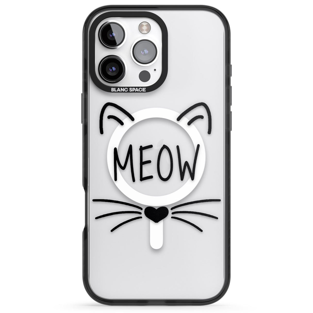 iPhone 16 Pro Max Cat Whiskers Black Impact Phone Case