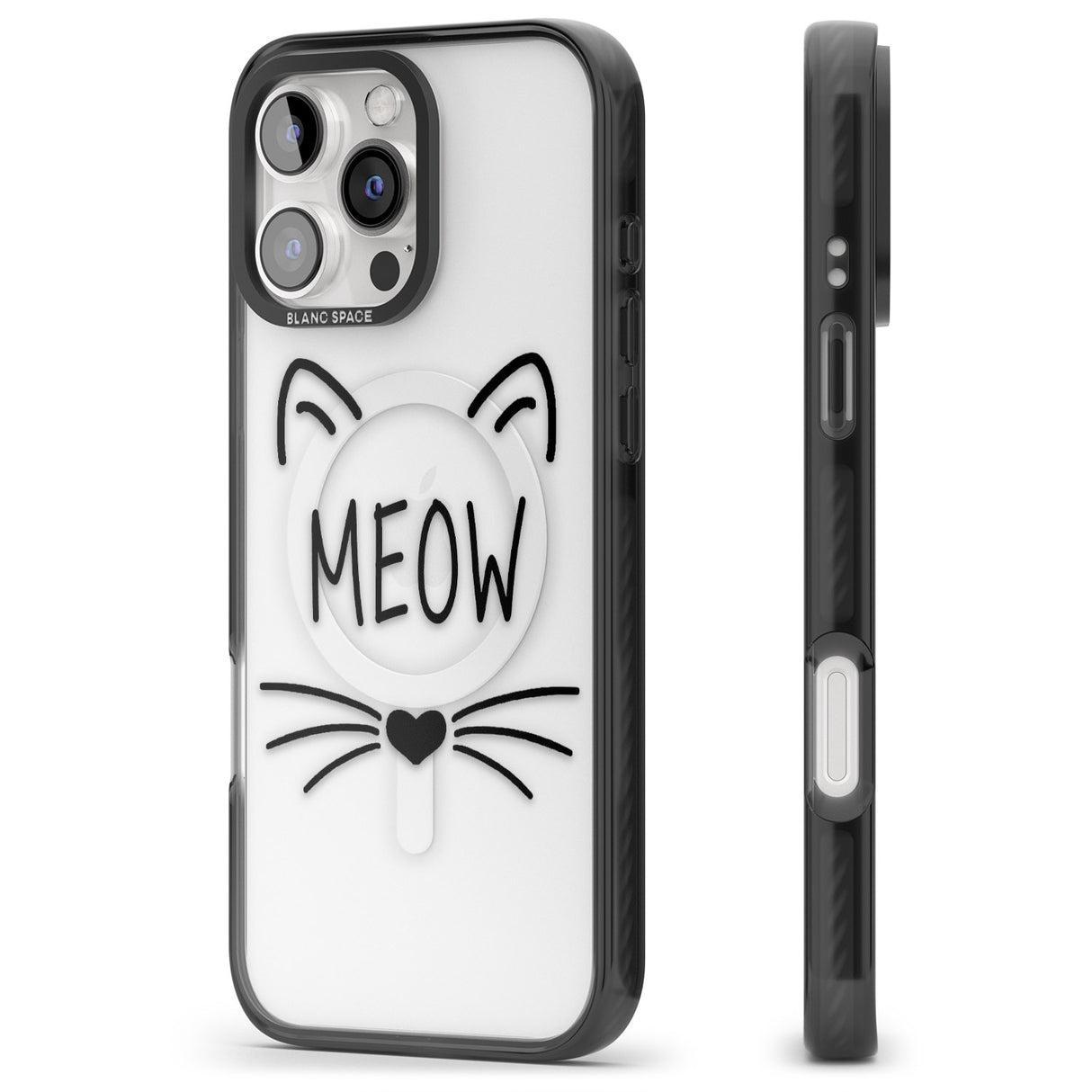 iPhone 16 Pro Max Cat Whiskers Black Impact Phone Case