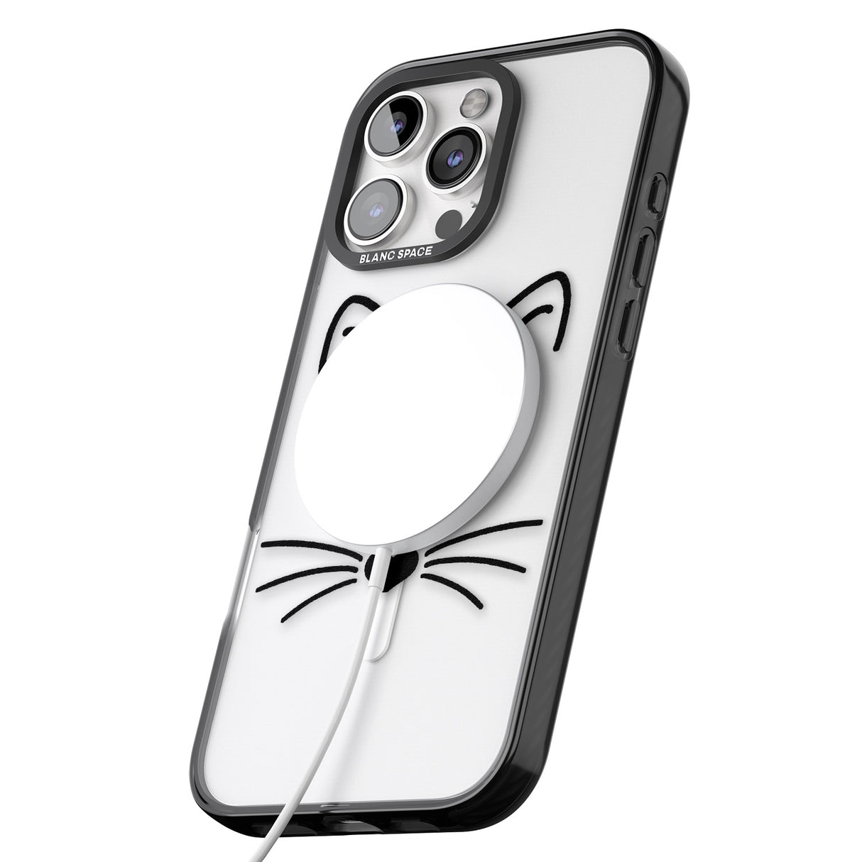 iPhone 16 Pro Max Cat Whiskers Black Impact Phone Case