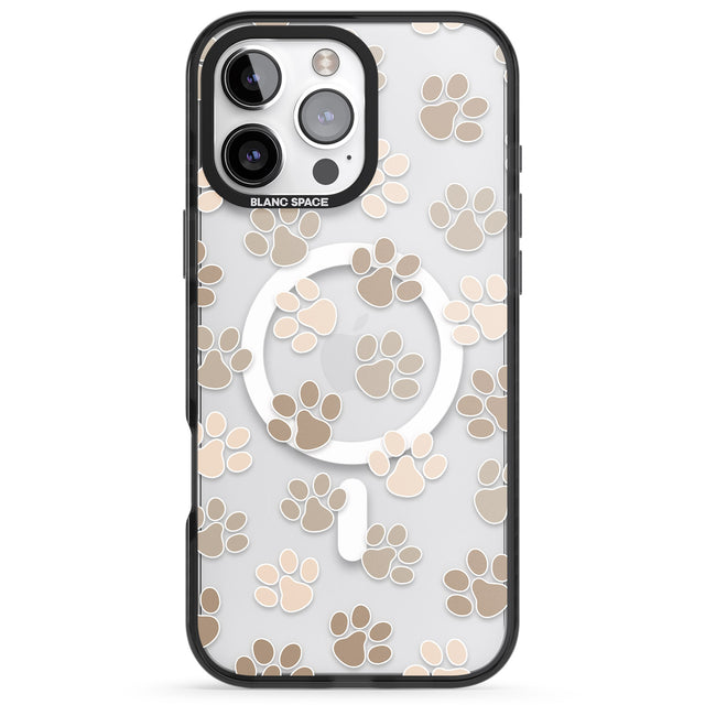 iPhone 16 Pro Max Paw Prints Black Impact Phone Case