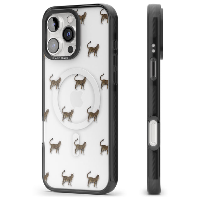 iPhone 16 Pro Max Bengal Cat Pattern Black Impact Phone Case