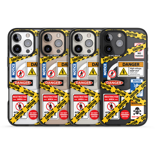 iPhone 16 Pro Max CAUTION Black Impact Phone Case