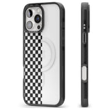 iPhone 16 Pro Max Checker: Half Black Check on Clear Black Impact Phone Case