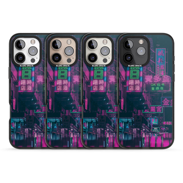 iPhone 16 Pro Max Rainy Reflections - Neon Cities Photographs Black Impact Phone Case