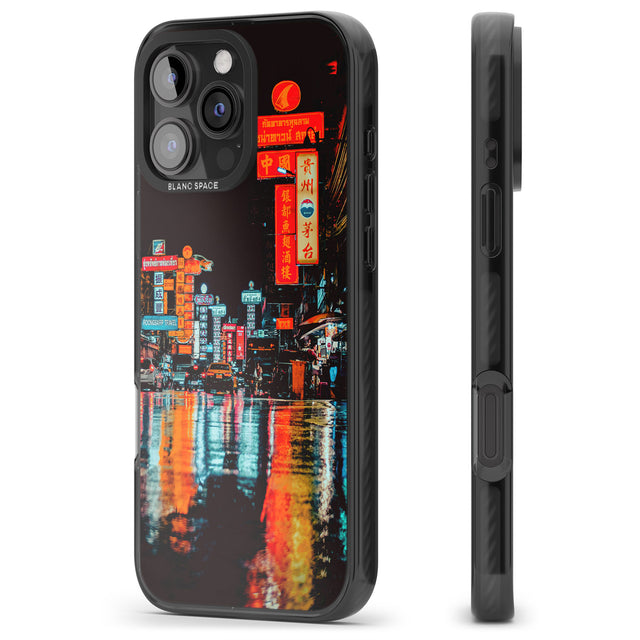 iPhone 16 Pro Max Neon City Black Impact Phone Case