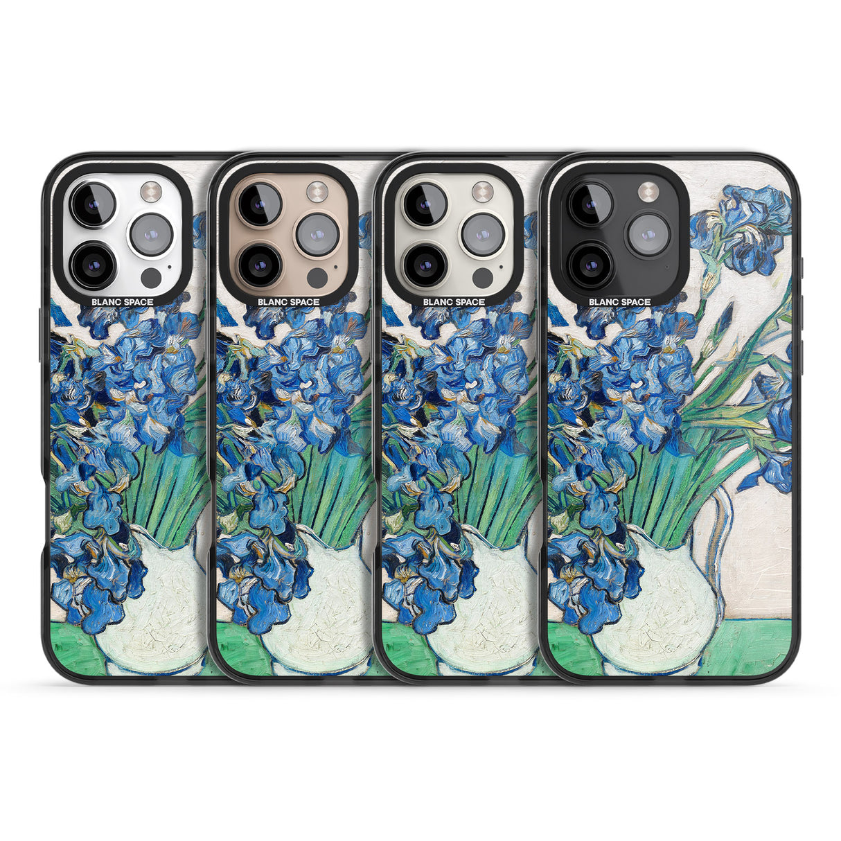 iPhone 16 Pro Max Irises by Vincent Van Gogh Black Impact Phone Case