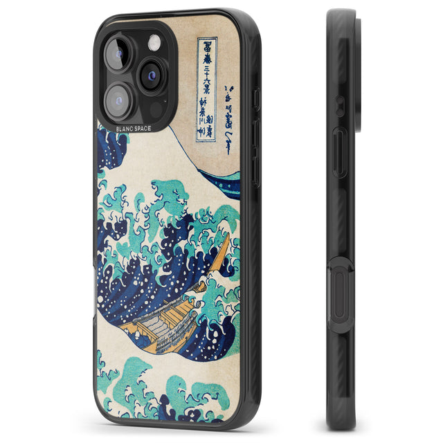 iPhone 16 Pro Max The Great Wave by Katsushika Hokusai Black Impact Phone Case