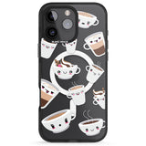 iPhone 16 Pro Max Coffee Faces Black Impact Phone Case