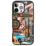 iPhone 16 Pro Max Vintage Collage: Road Trip Black Impact Phone Case