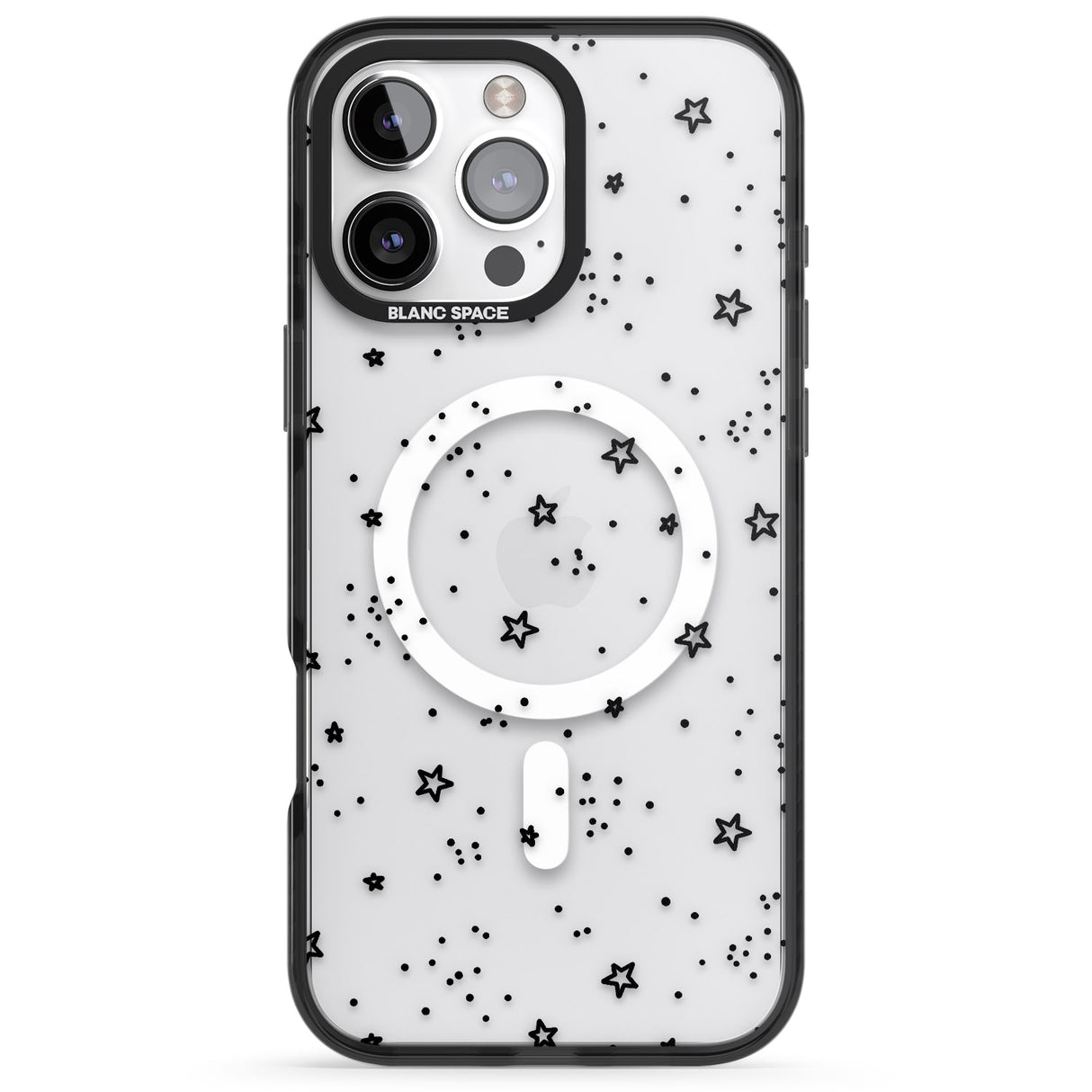 iPhone 16 Pro Max Star Outlines Black Impact Phone Case