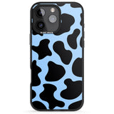 iPhone 16 Pro Max Blue and Black Cow Print Black Impact Phone Case