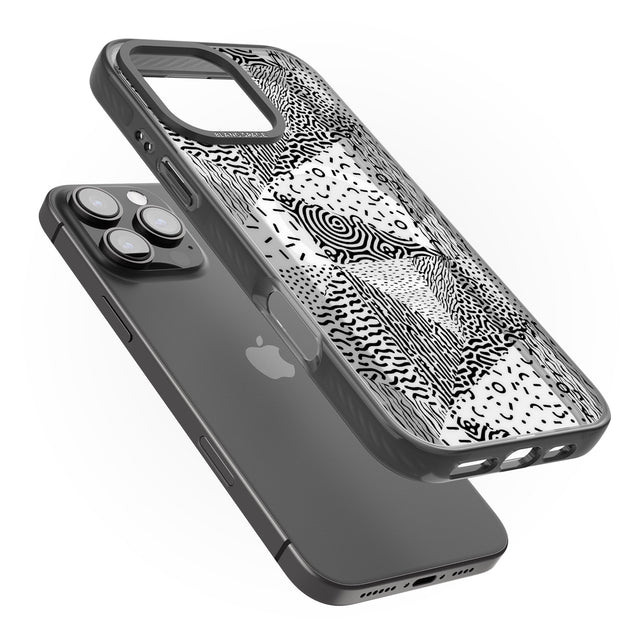 iPhone 16 Pro Max Pattern Mashup (Black) Black Impact Phone Case