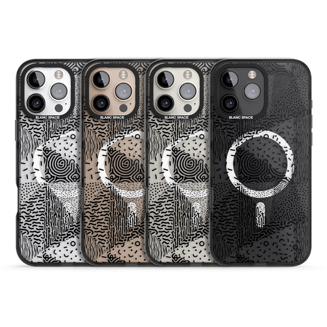 iPhone 16 Pro Max Pattern Mashup (Black) Black Impact Phone Case