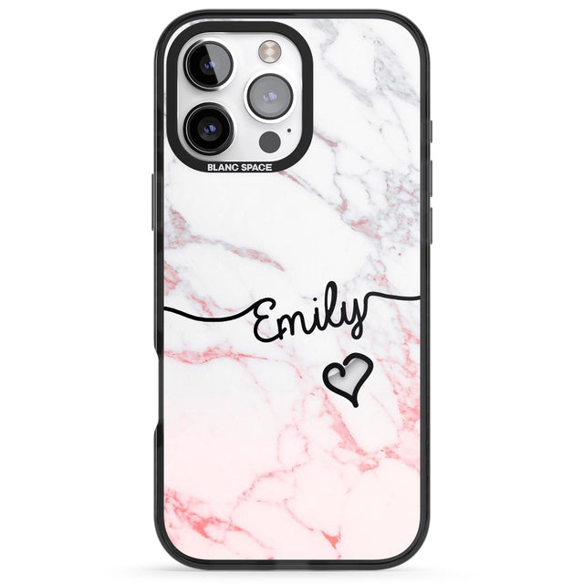 iPhone 16 Pro Max Pink Fade Marble Black Impact Phone Case