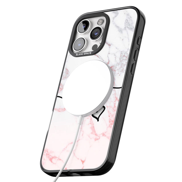 iPhone 16 Pro Max Pink Fade Marble Black Impact Phone Case