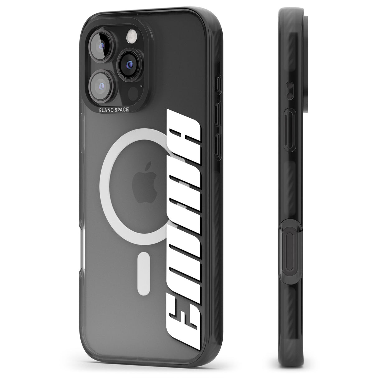 iPhone 16 Pro Max Personalised Clear Text 4B Black Impact Phone Case