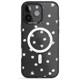 iPhone 16 Pro Max Painted Daises on Transparent Black Impact Phone Case