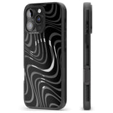 iPhone 16 Pro Max Abstract Waves Black Impact Phone Case