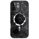 iPhone 16 Pro Max Black Flowers Black Impact Phone Case