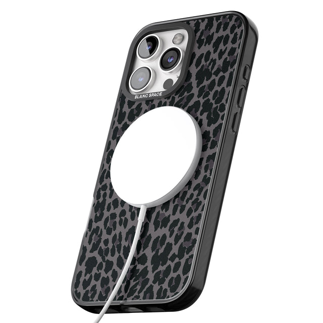 iPhone 16 Pro Max Dark Animal Print Pattern Small Leopard Black Impact Phone Case