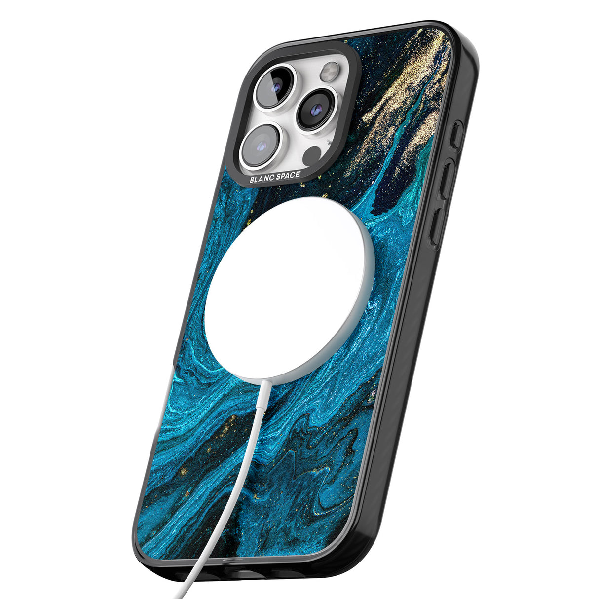 iPhone 16 Pro Max Saphire Lagoon Black Impact Phone Case