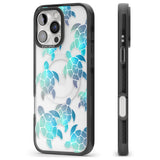 iPhone 16 Pro Max Aqua Space Turtles Black Impact Phone Case