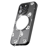 iPhone 16 Pro Max Clear Dice Pattern Black Impact Phone Case