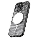 iPhone 16 Pro Max Dog Line Art - White Black Impact Phone Case