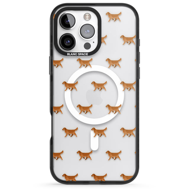 iPhone 16 Pro Max Golden Retriever Dog Pattern Clear Black Impact Phone Case